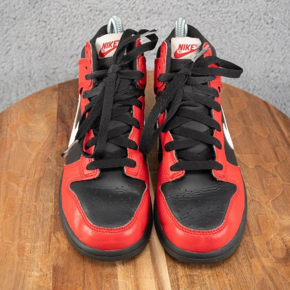 Nike‎ Dunk High Top PS Black University Red Kids 2.5Y DD2314-003 Sneakers Shoes